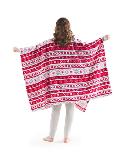 CHARTER CLUB Red Patterned ONE SIZE Throw