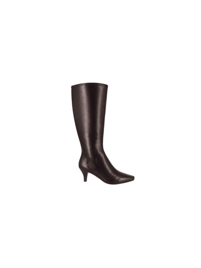 IMPO Womens Brown Comfort Namora Square Toe Kitten Heel Zip-Up Heeled Boots 7.5 M