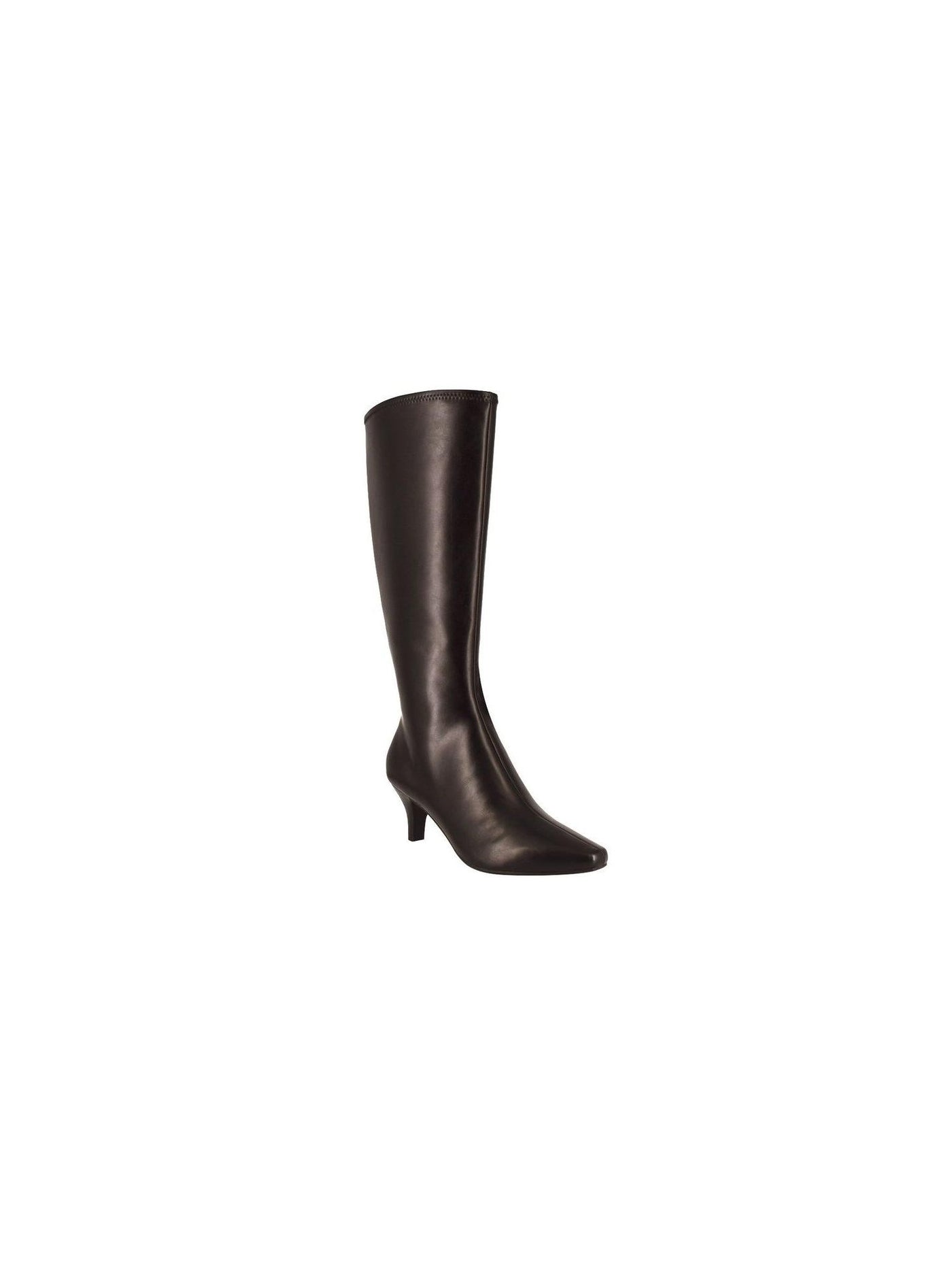 IMPO Womens Brown Comfort Namora Square Toe Kitten Heel Zip-Up Heeled Boots 7.5 M