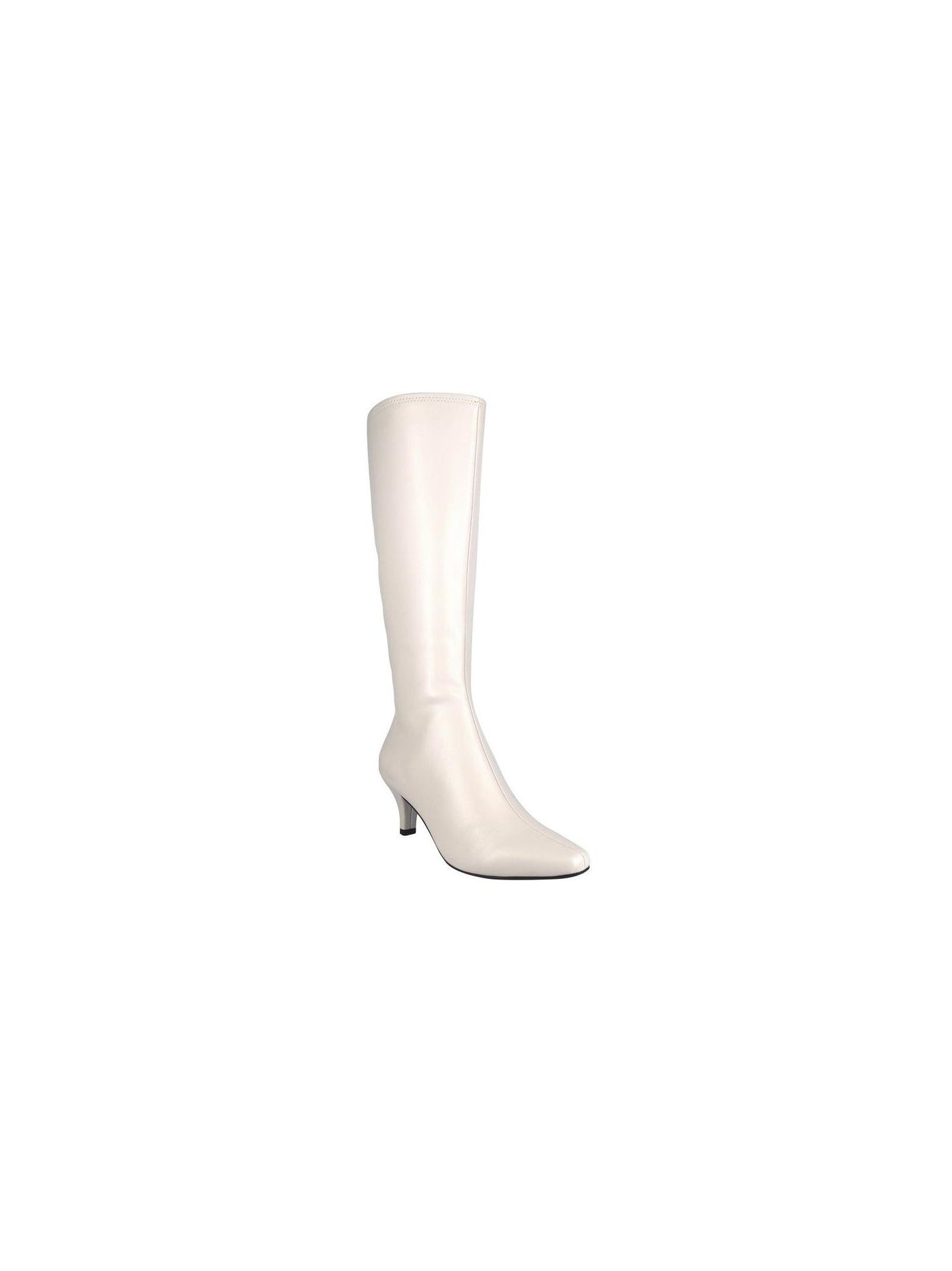 IMPO Womens Ivory Padded Non-Slip Namora Almond Toe Kitten Heel Zip-Up Dress Boots 7 M