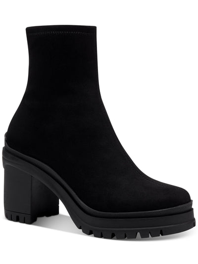 BAR III Womens Black 1 Platform Comfort Fallun Round Toe Block Heel Zip-Up Booties 5.5 M