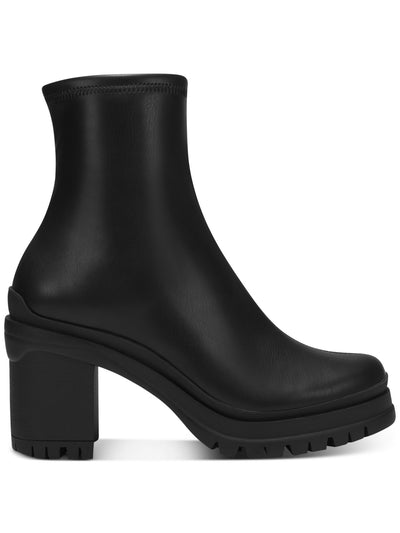 BAR III Womens Black 1" Platform Comfort Fallun Round Toe Block Heel Zip-Up Heeled Boots 10 M