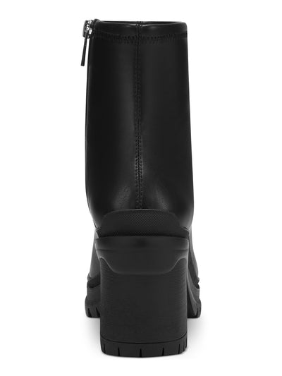 BAR III Womens Black 1" Platform Comfort Fallun Round Toe Block Heel Zip-Up Heeled Boots 10 M