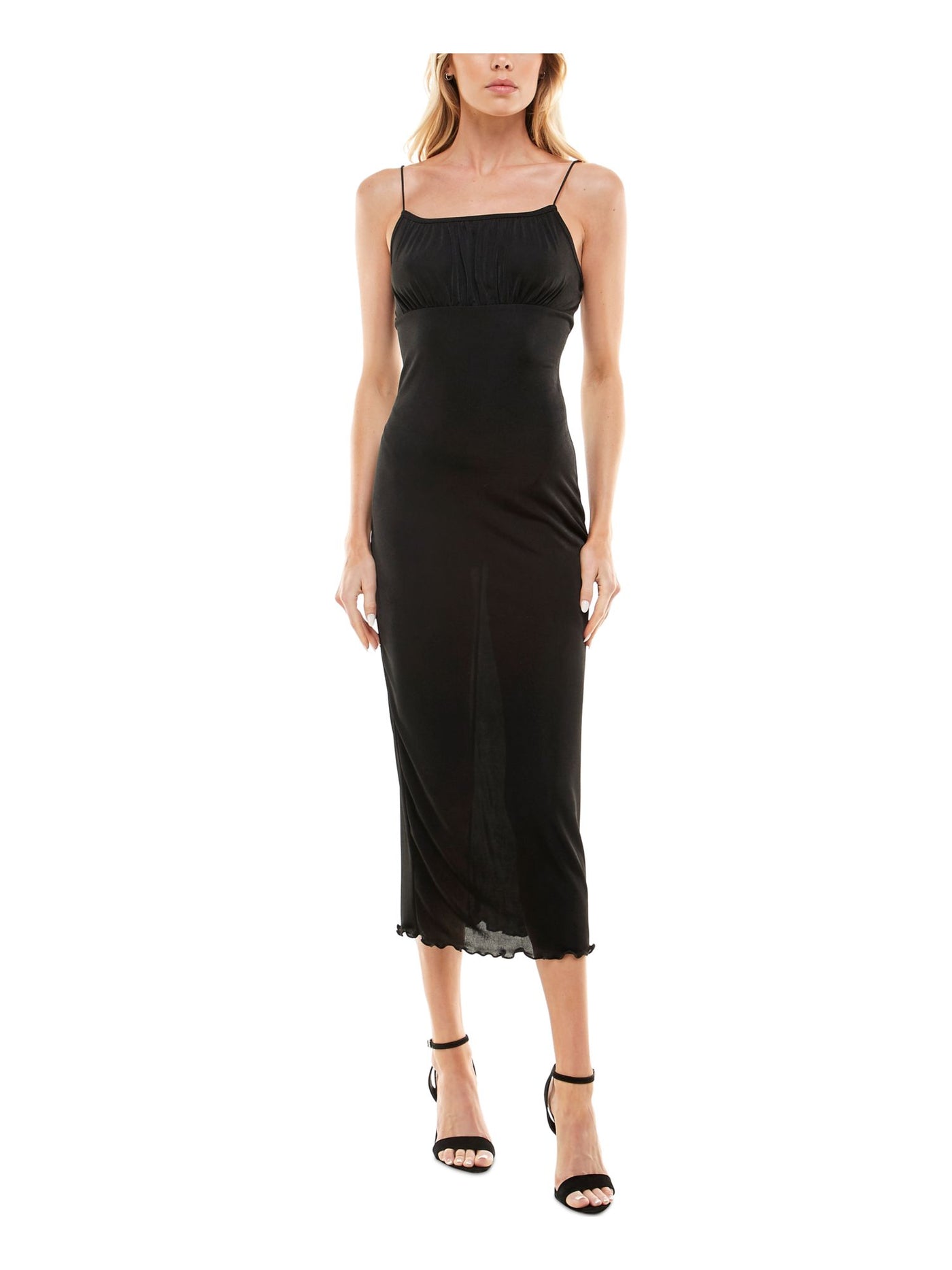 Ultra Flirt Womens Black Pull-over Slip Midi Empire Dress Juniors S Ultra Flirt Womens Black Pull-over Slip Midi Empire Dress Juniors S