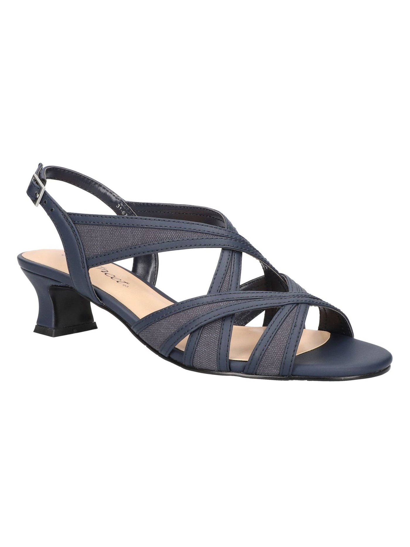 EASY STREET ALIVE AT 5 Womens Black Adjustable Tristen Open Toe Kitten Heel Buckle Dress Sandals Shoes 8.5 M