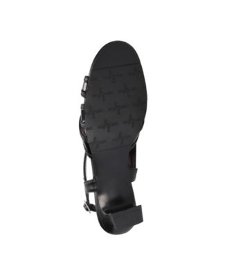 EASY STREET ALIVE AT 5 Womens Black Adjustable Tristen Open Toe Kitten Heel Buckle Dress Sandals Shoes M