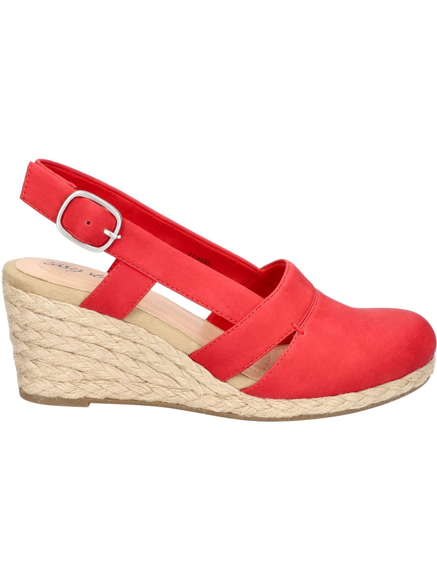 EASY STREET Womens Red Padded Stargaze Round Toe Wedge Slip On Espadrille Shoes 9 M