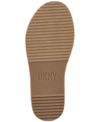 DKNY Womens Gray Logo Comfort Ci Round Toe Wedge Slip On Slide Sandals Shoes
