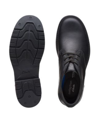 COLLECTION BY CLARKS Mens Black Removable Insole Padded Waterproof Breathable Morris Peak Round Toe Block Heel Lace-Up Leather Chelsea 10.5 M