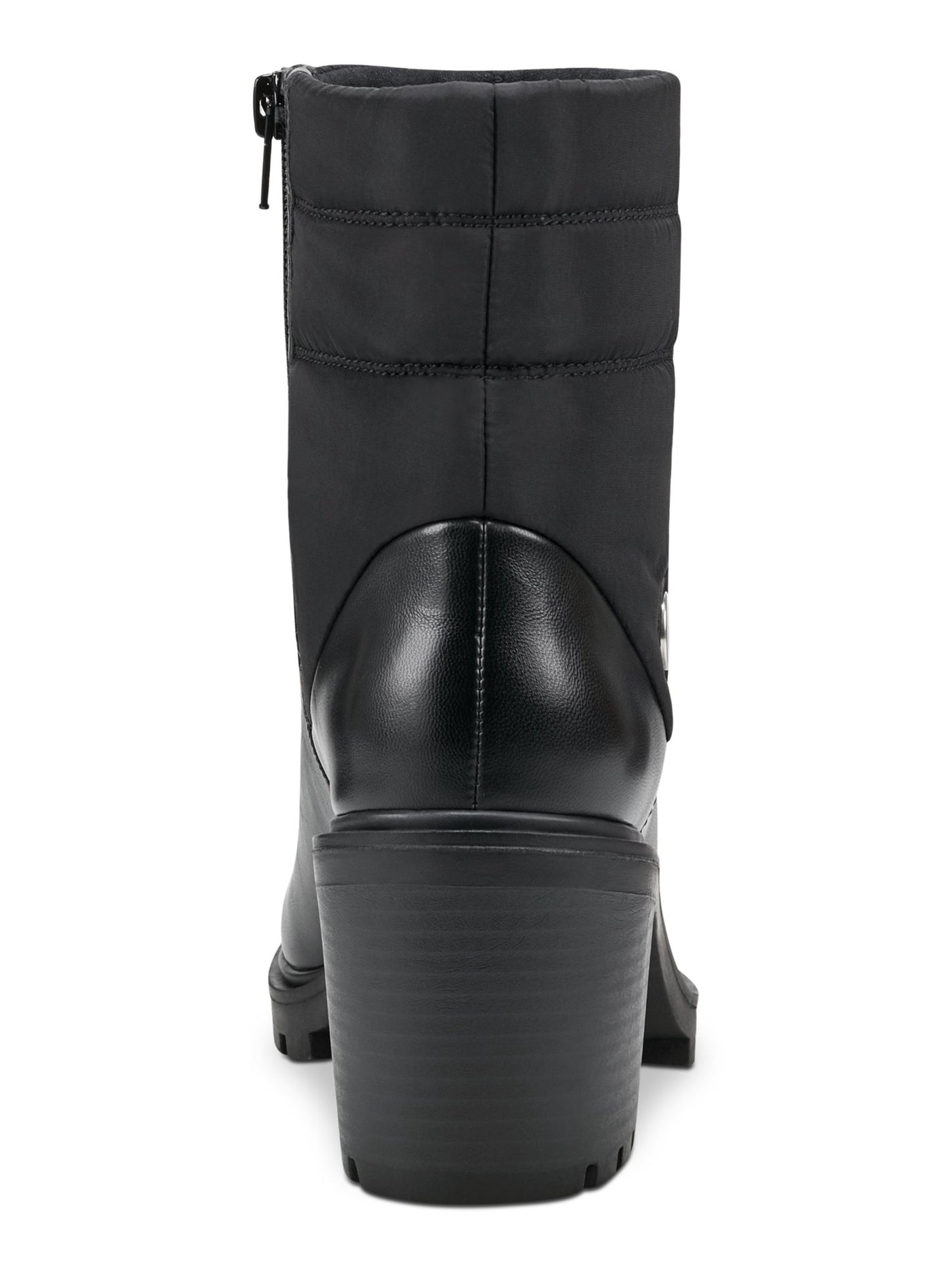 ALFANI Womens Black Puffer Lug Sole Padded Belcalise Almond Toe Block Heel Zip-Up Boots Shoes 9.5 M