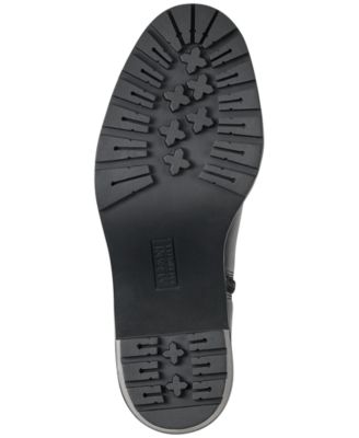 ALFANI Womens Black Puffer Lug Sole Padded Belcalise Almond Toe Block Heel Zip-Up Boots Shoes M