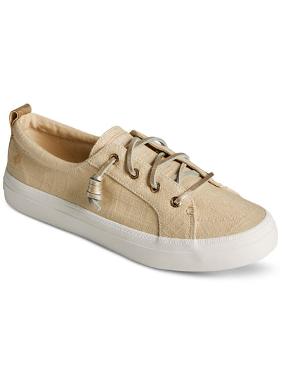 SPERRY Womens Beige Metallic Laces Padded Crest Vibe Crosshatch Round Toe Lace-Up Sneakers Shoes 8.5 M