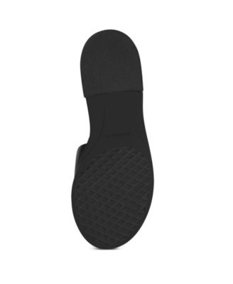 AEROSOLES Womens Black Cushioned Ruched Jamaica Round Toe Block Heel Slip On Slide Sandals Shoes M
