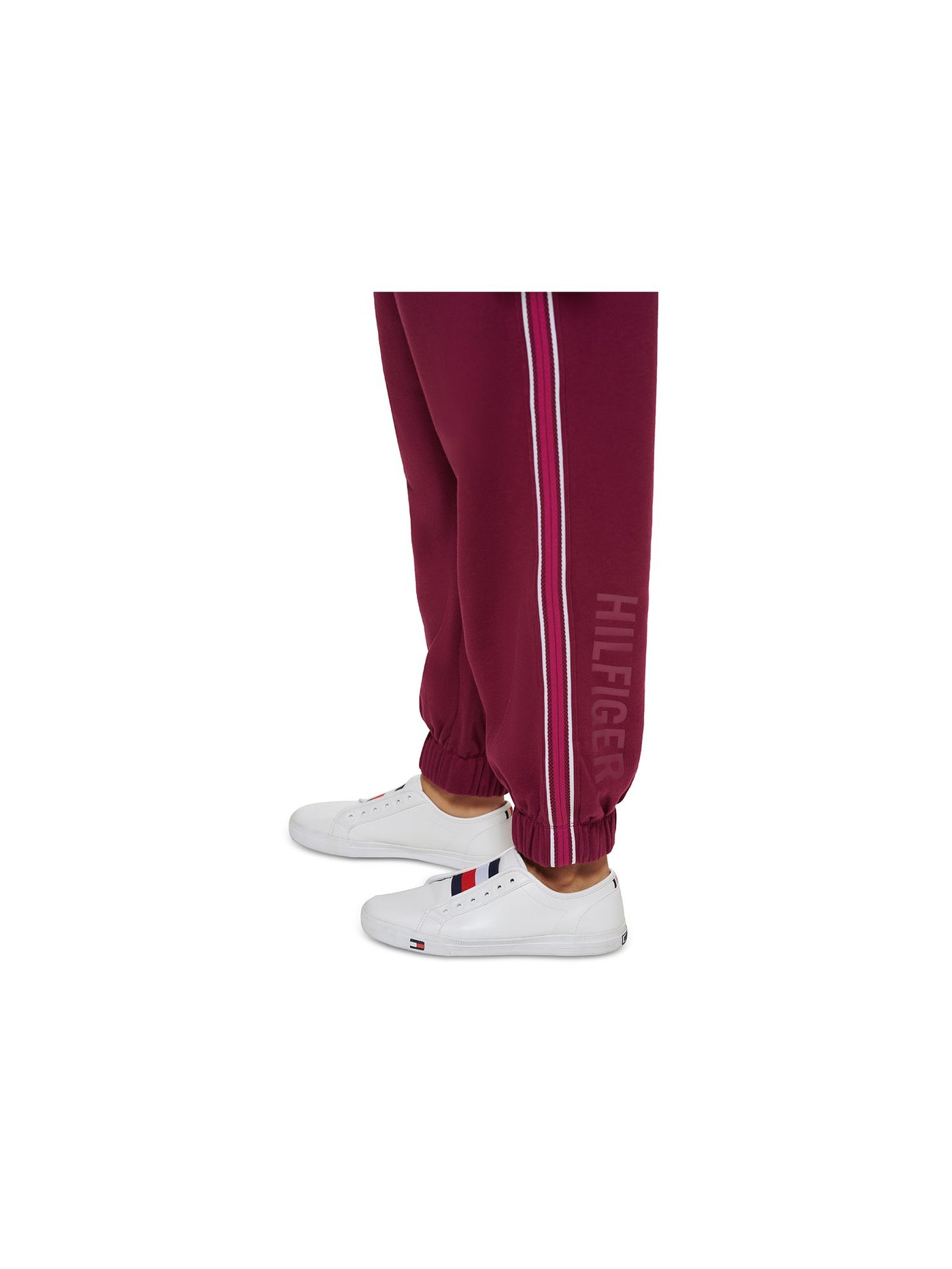 TOMMY HILFIGER SPORT Womens Purple Pocketed Tie High Waist Sweatpants Logo Graphic Boyfriend Pants Plus 2X