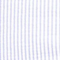 MICHAEL KORS Womens Light Blue Tie Textured Unlined Logo Plate Striped Short Sleeve V Neck Wrap Top