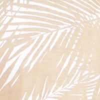 MICHAEL KORS Womens Beige Tie Sheer Logo Tab Printed 3/4 Sleeve Round Neck Top