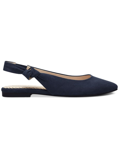 CHARTER CLUB Womens Navy Knotted Accent Goring Padded Karaa Almond Toe Slip On Slingback 8.5 M