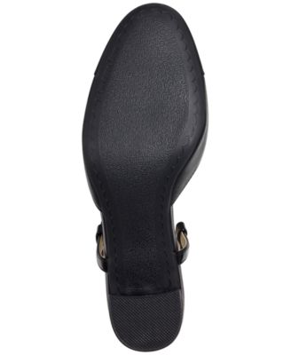 CHARTER CLUB Womens Black Padded Adjustable Ankle Strap Dotti Cap Toe Block Heel Buckle Pumps Shoes M