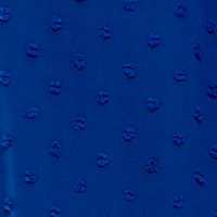 CRYSTAL DOLLS Womens Blue Sheer Button Closure Tiered Flutter Sleeve Scoop Neck Short Sheath Dress