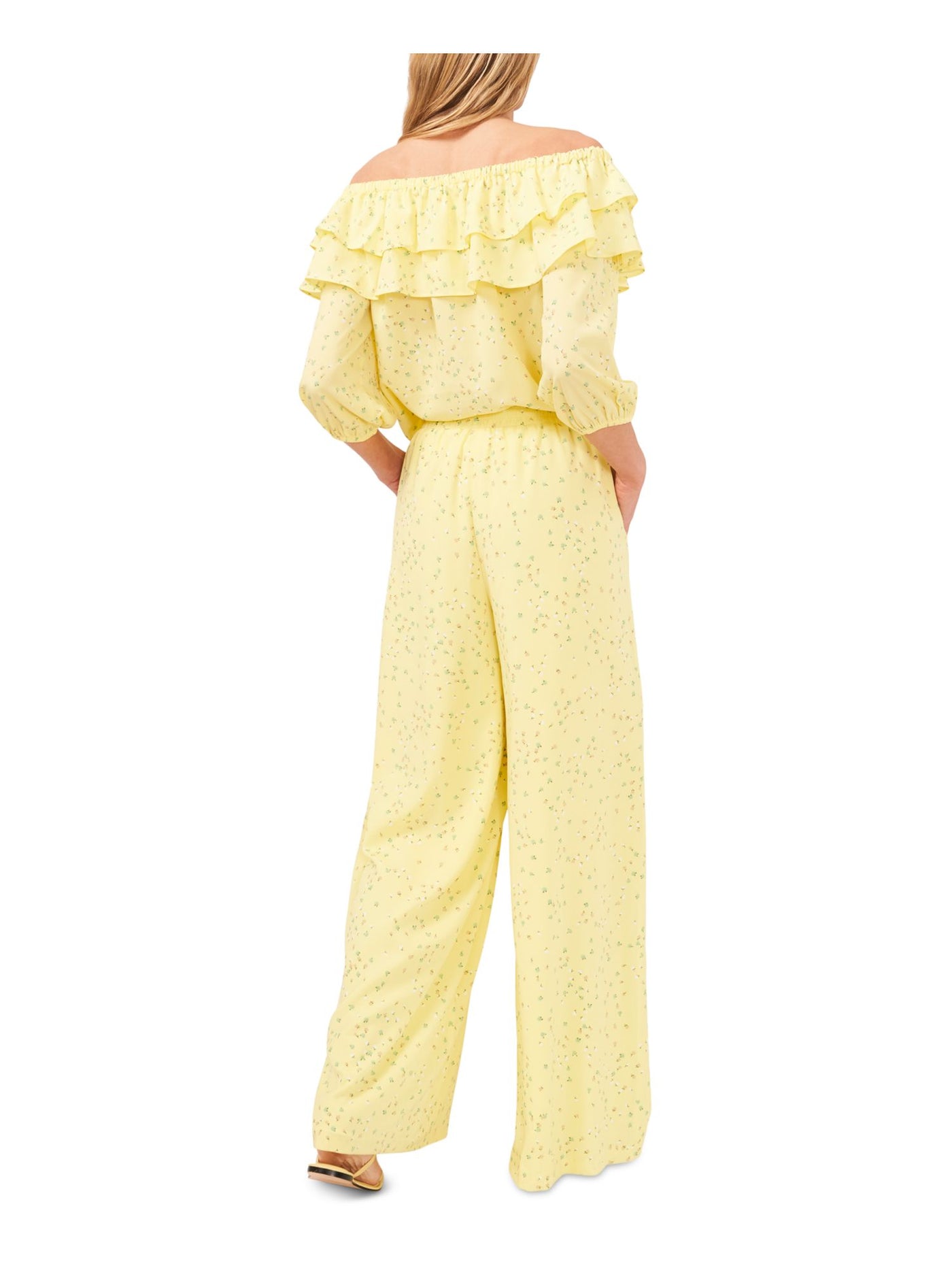 RILEY&RAE Womens Yellow Floral Party Wide Leg Pants XS