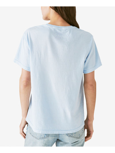 LUCKY BRAND Womens Light Blue Graphic Short Sleeve Crew Neck T-Shirt 2XL