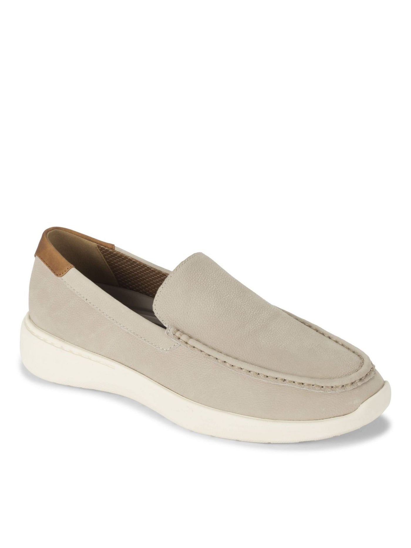 BARETRAPS Mens Beige Apron Toe Notched Arch Support Cushioned Brogan Round Toe Wedge Slip On Dress Loafers Shoes 10 M