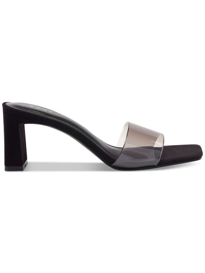 INC Womens Black Comfort Slip Resistant Beyla Square Toe Block Heel Slip On Dress Heeled Sandal 7.5 M