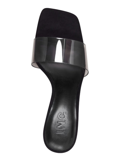 INC Womens Black Comfort Slip Resistant Beyla Square Toe Block Heel Slip On Dress Heeled Sandal 7.5 M
