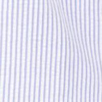 MICHAEL KORS Womens Blue Ruffled Pocketed Self Tie Belt Pinstripe Sleeveless Off Shoulder Mini Party Fit + Flare Dress