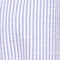 MICHAEL MICHAEL KORS Womens Blue Gathered Ties At Side Striped Short Sleeve V Neck Wear To Work Faux Wrap Top