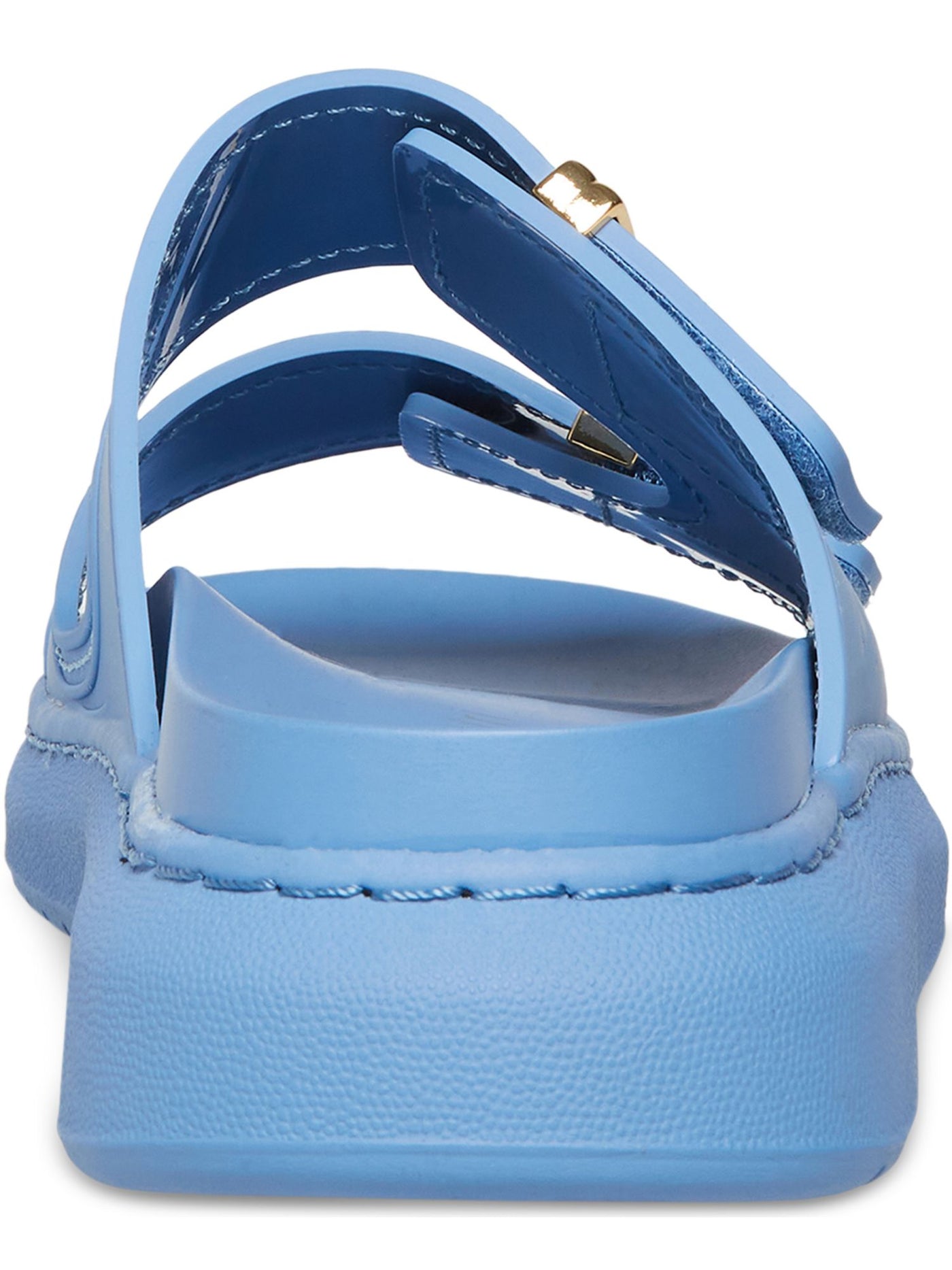 MADDEN GIRL Womens Blue Adjustable Strap Comfort Kingsley Round Toe Platform Slip On Slide Sandals Shoes 6 M