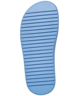 MADDEN GIRL Womens Blue Adjustable Strap Comfort Kingsley Round Toe Platform Slip On Slide Sandals Shoes M