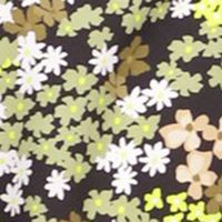 MICHAEL MICHAEL KORS Womens Black Cold Shoulder Cut Out Chain Detail Handkerchief Hem Floral Elbow Sleeve Crew Neck Top