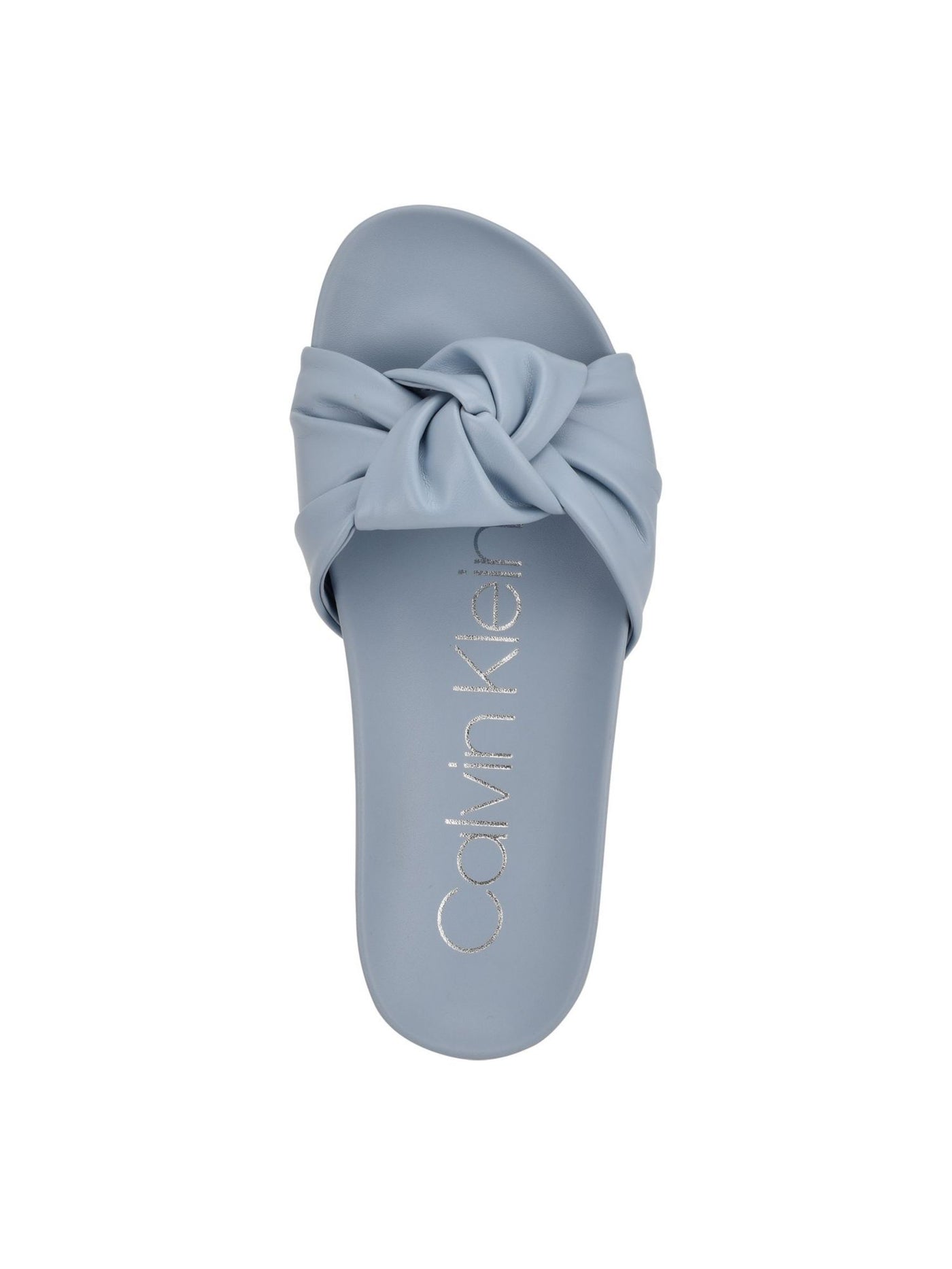 CALVIN KLEIN Womens Light Blue Knot Comfort Treaded Chaya Round Toe Platform Slip On Slide Sandals Shoes 10 M