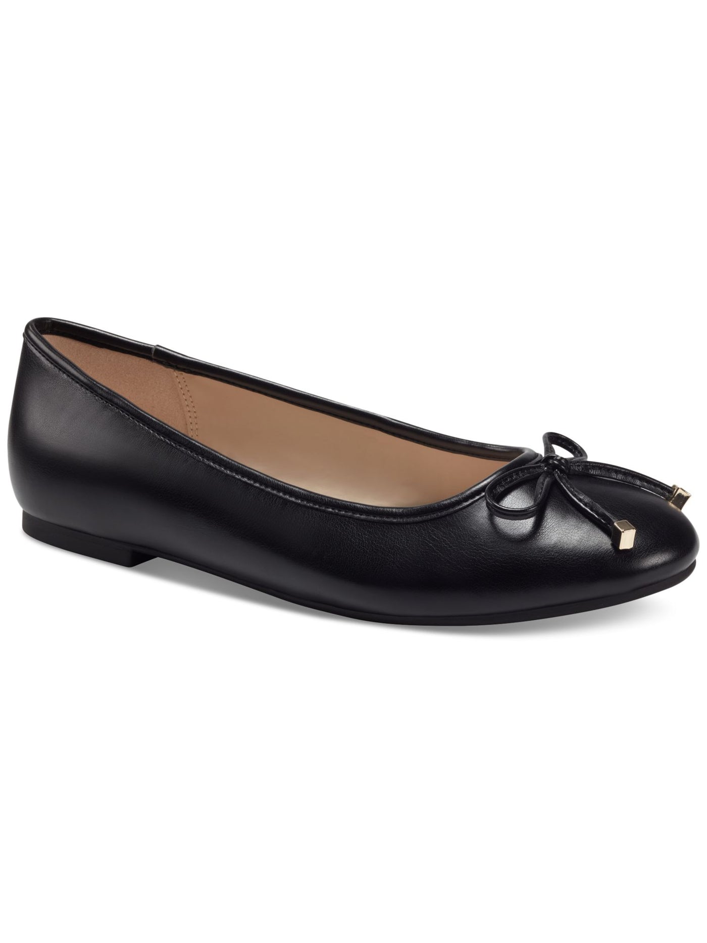 CHARTER CLUB Womens Black Bow Accent Padded Kaii Round Toe Slip On Ballet Flats 7.5 M