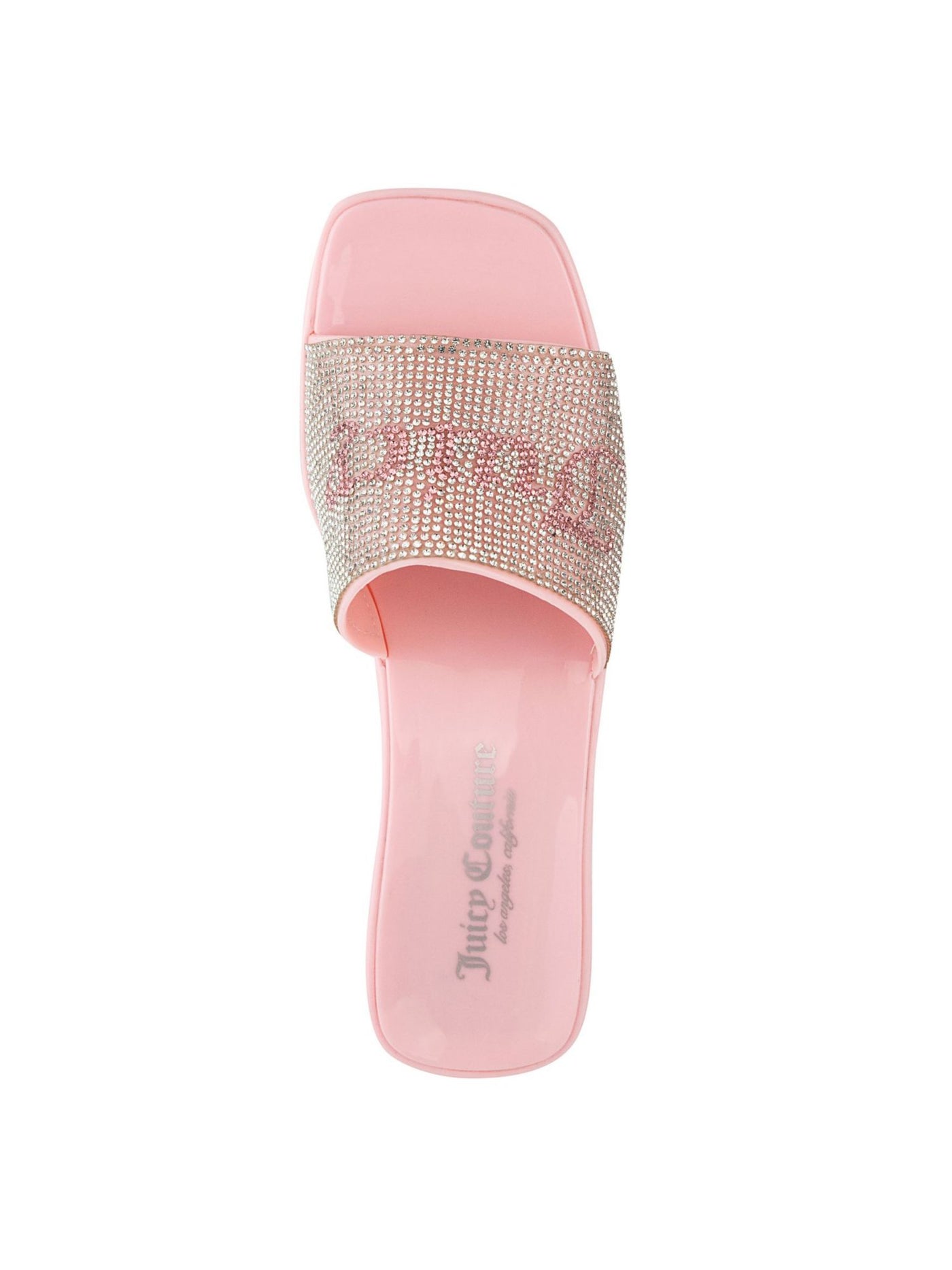 JUICY COUTURE Womens Pink Embellished Harmona Square Toe Block Heel Slip On Dress Heeled Sandal 8 M