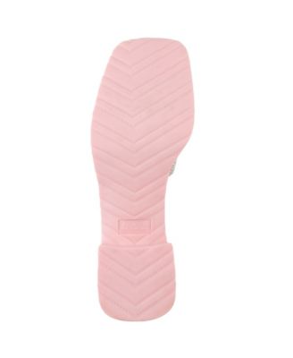 JUICY COUTURE Womens Pink Embellished Harmona Square Toe Block Heel Slip On Dress Heeled