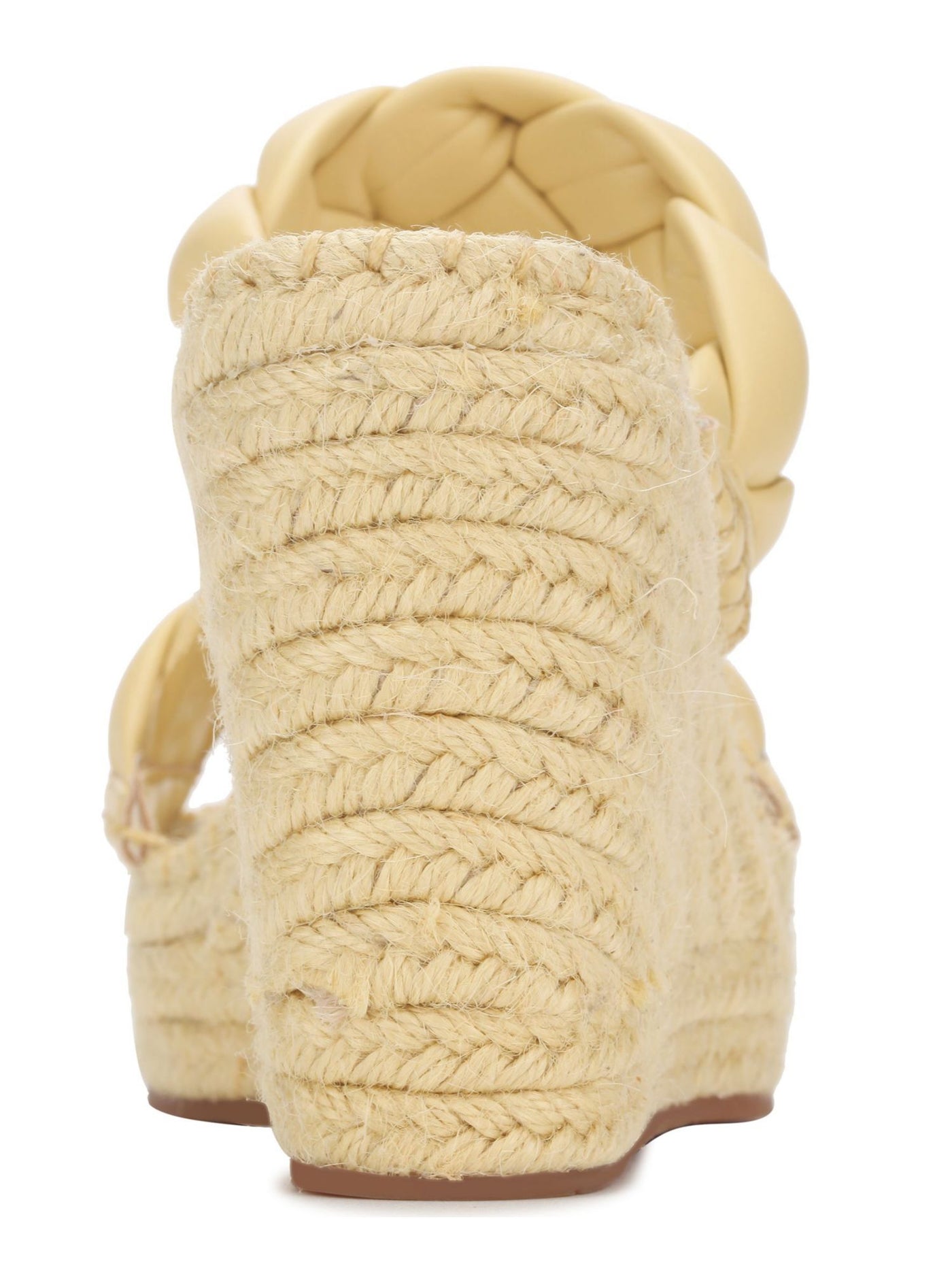 KENNETH COLE NEW YORK Womens Beige 1-1/2" Platform Braided Olivia Open Toe Wedge Slip On Sandals Shoes 7.5 M