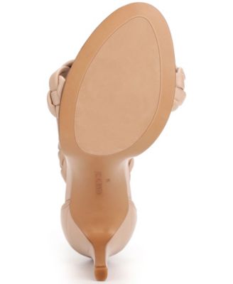 KENNETH COLE NEW YORK Womens Beige Ankle Strap Breathable Padded Brooke 95 Open Toe Stiletto Zip-Up Dress Heeled M