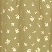 MICHAEL KORS Womens Green Metallic Smocked Printed Short Sleeve Surplice Neckline Above The Knee Tulip Dress