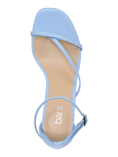 BAR III Womens Light Blue Transparent Heel Cushioned Asymmetrical Adjustable Ankle Strap Blakke Open Toe Block Heel Buckle Dress Heeled Thong Sandals 9.5 M