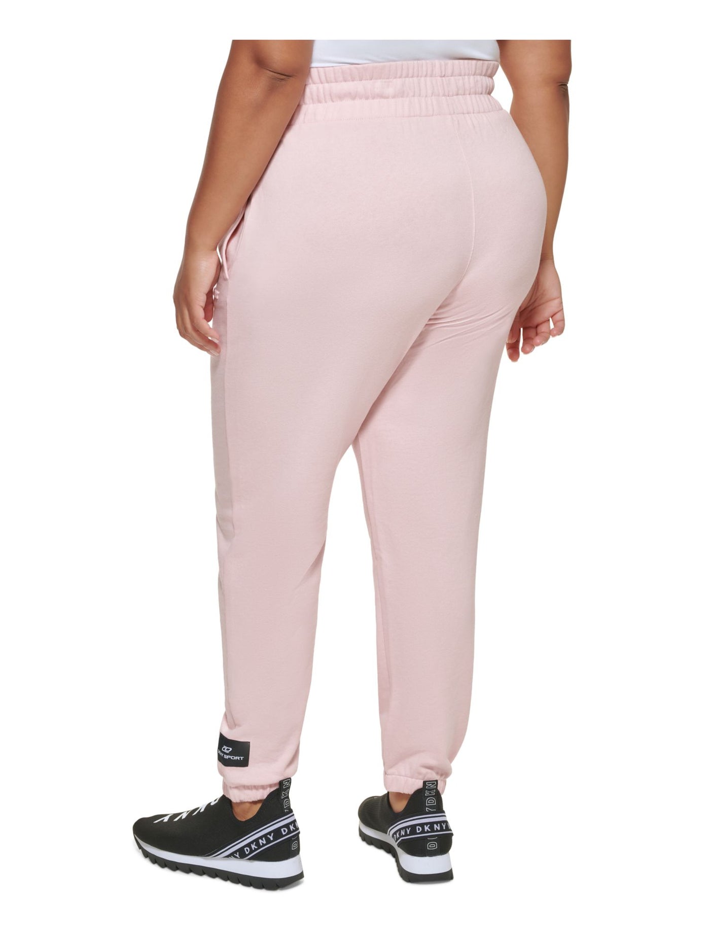 DKNY SPORT Womens Pink Pocketed Pull On Elastic Waist Jogger Cuffed Pants Plus 3X