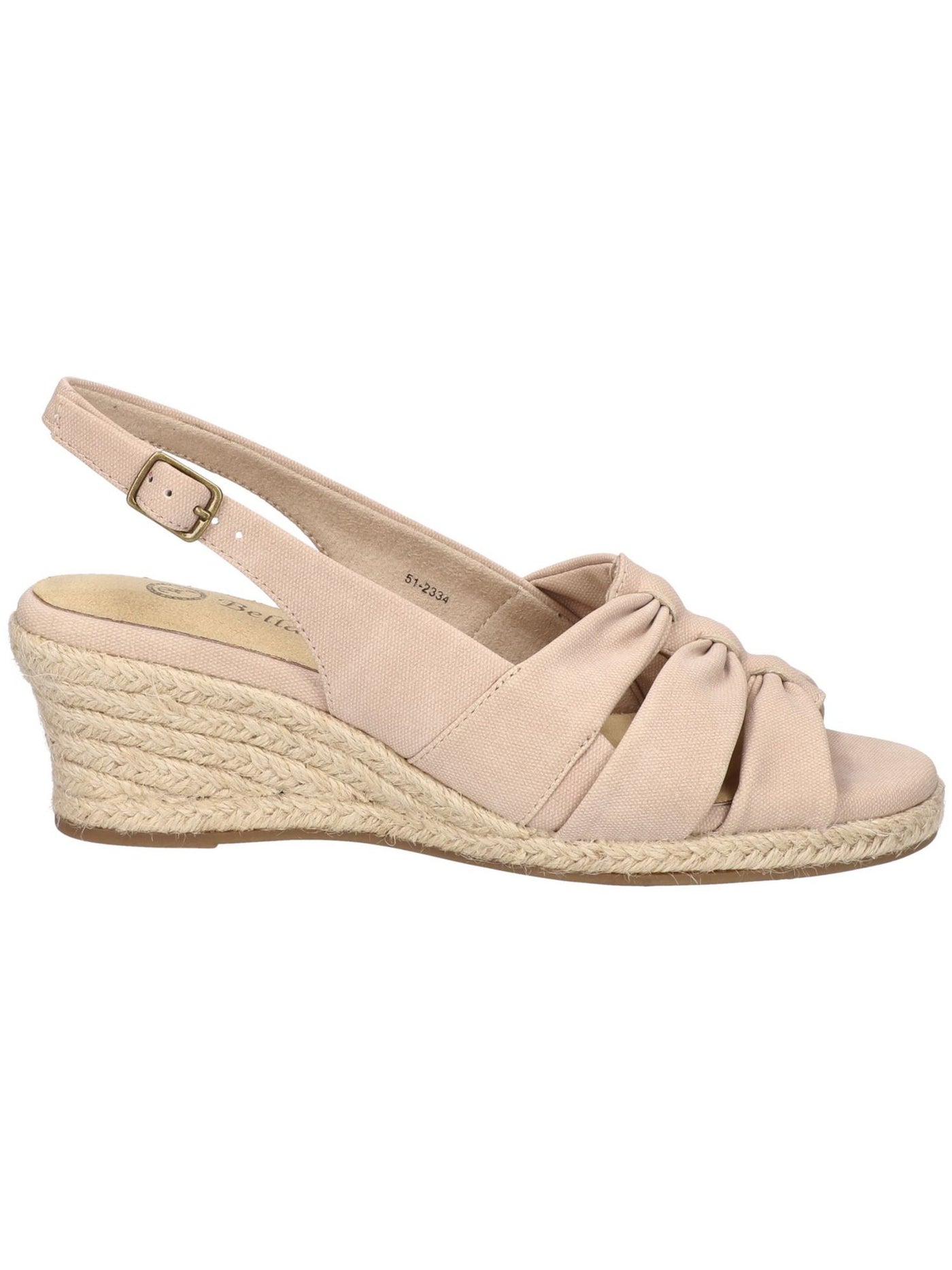 EASY STREET Womens Beige Slingback Padded Lightweight Cheerful Round Toe Wedge Buckle Espadrille Shoes 9.5 WW