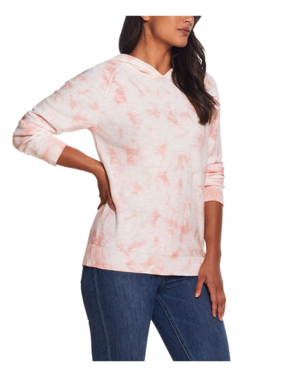 WEATHERPROOF VINTAGE Womens Coral Tie Dye Long Sleeve Hoodie Sweater XS