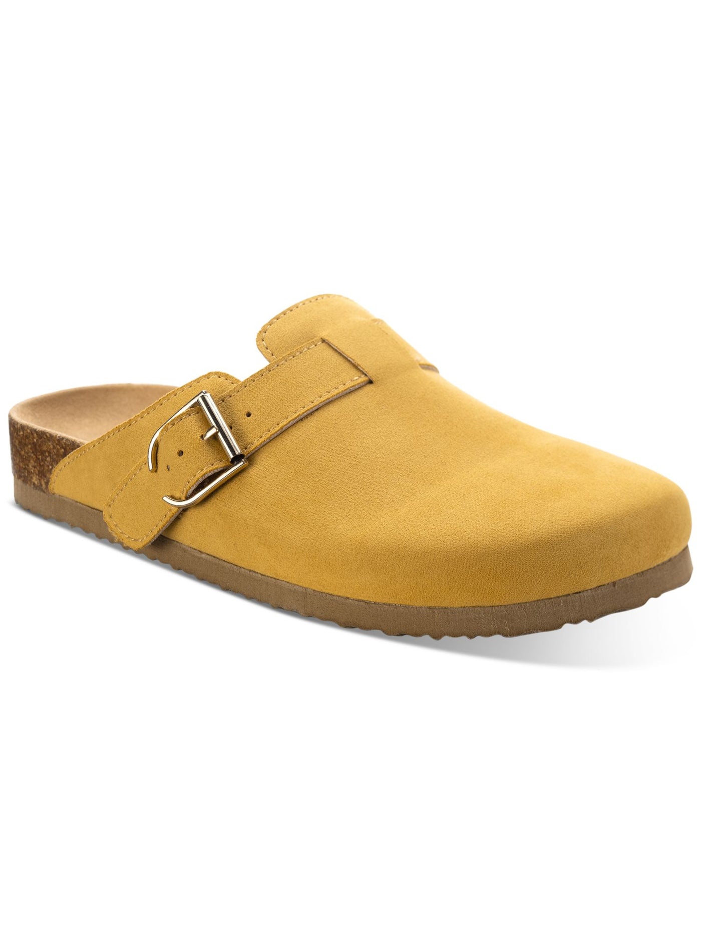 SUN STONE Womens Yellow Buckle Accent Perlaa Round Toe Slip On Mules 7 M