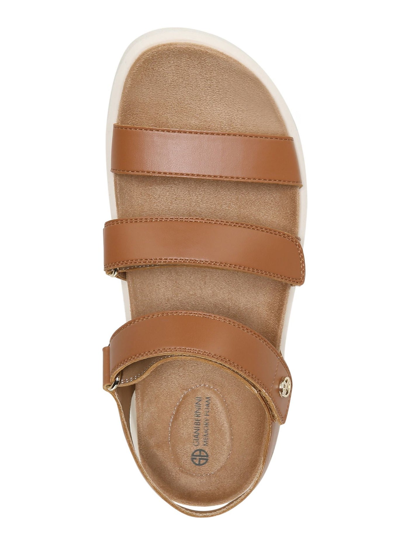 GIANI BERNINI Womens Beige Adjustable Strap Comfort Felicitty Round Toe Wedge Slingback Sandal 6.5 M