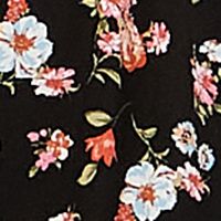 KINGSTON GREY Womens Black Ruffled Tie Pullover Unlined Floral Flutter Sleeve Surplice Neckline Wide Leg Jumpsuit