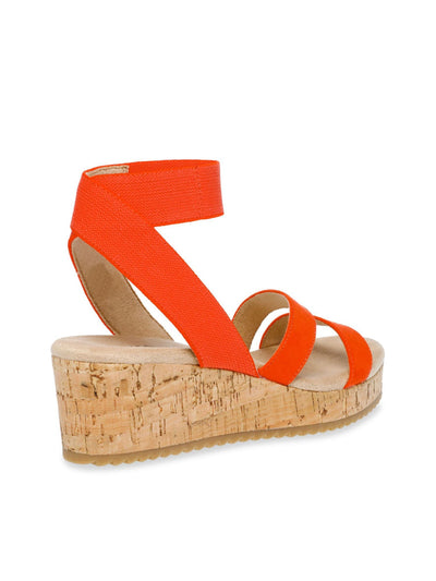 ANNE KLEIN Womens Orange 1" Platform Padded Alyson Open Toe Wedge Slip On Espadrille Shoes 5.5 M