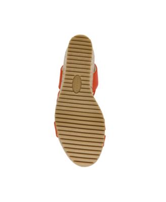 ANNE KLEIN Womens Orange 1" Platform Padded Alyson Open Toe Wedge Slip On Espadrille Shoes M