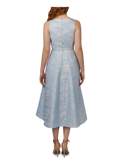 ADRIANNA PAPELL Womens Light Blue Zippered Pocketed Lined Sleeveless V Neck Midi Evening Hi-Lo Dress 6